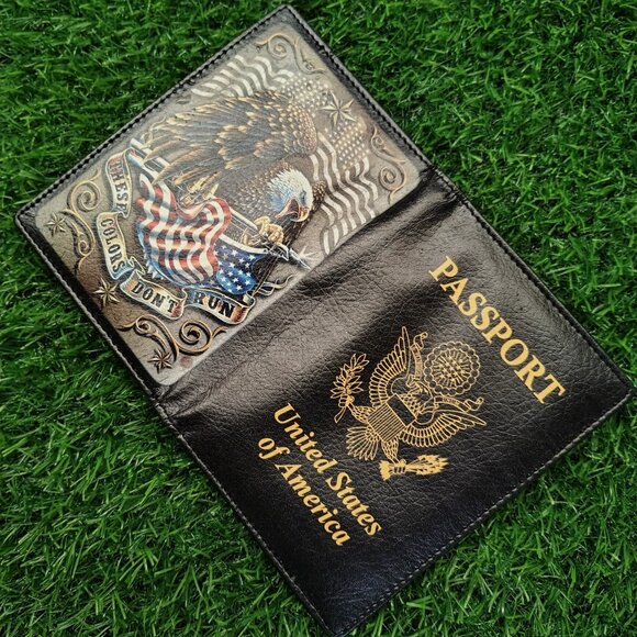 Genuine Bifold Leather Passport Cover or Travel Passport Holder - Picture 1 of 6